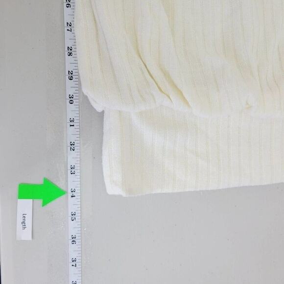 Maggy London Womens Wool Blend Ribbed Ivory Knit Sweater Dress Size 4 - Picture 11 of 14